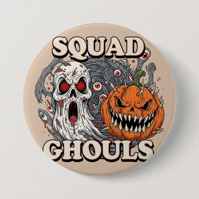 Squad Ghouls - Spooky Halloween  Button (Front)
