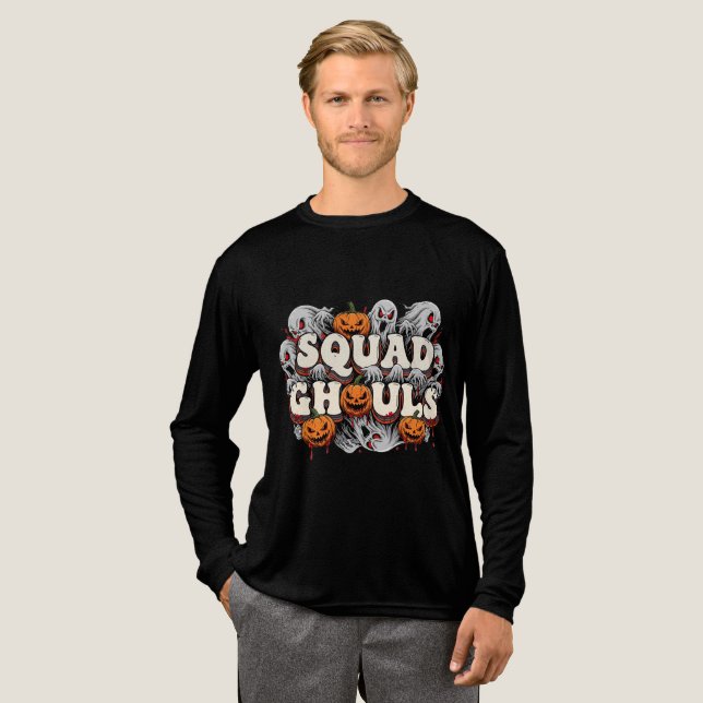 Squad Ghouls Spooky Halloween  Tri-Blend Shirt (Full Front)