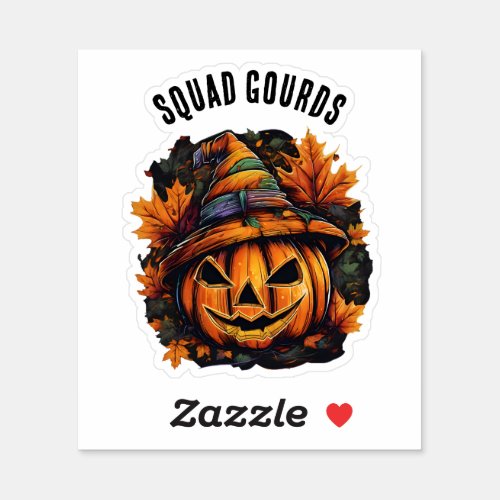 Squad Gourds Halloween Pumpkin Sticker