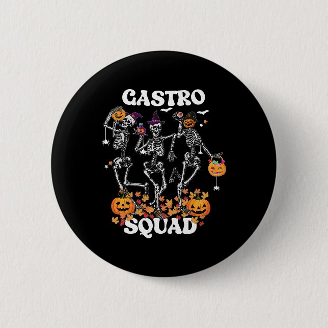Squad Halloween Skeleton Dancing Endoscopy Nurse G Button (Front)