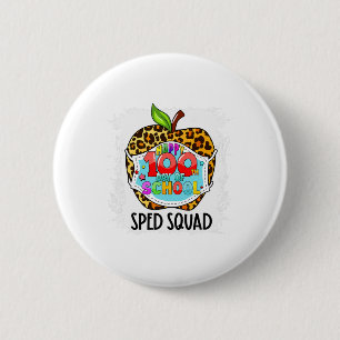 Squad Happy 100th Day Of School Face Mask Sped Ed  Button