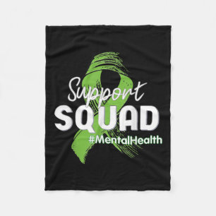 Squad Mental Health Awareness Lime Green Ribbon 1 Fleece Blanket