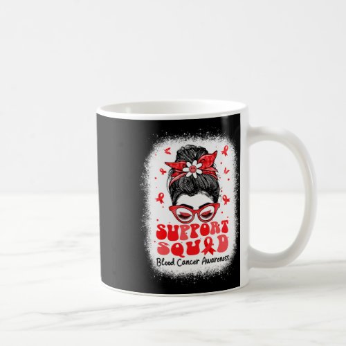 Squad Messy Bun Butterfly Red Ribbon Blood Cancer  Coffee Mug