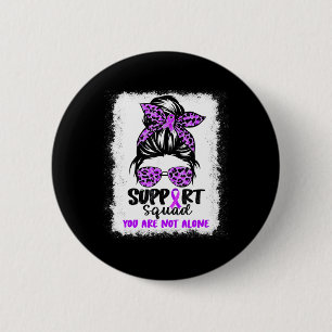 Squad Messy Bun Purple Warrior Alzheimerheimer Awa Button