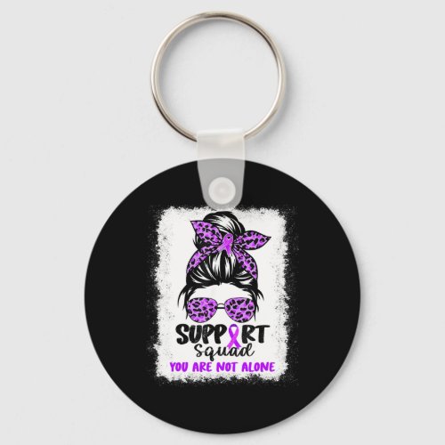 Squad Messy Bun Purple Warrior Alzheimerheimer Awa Keychain