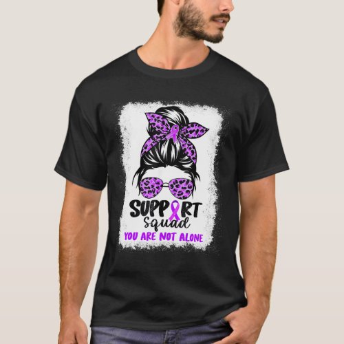 Squad Messy Bun Purple Warrior Alzheimerheimer Awa T_Shirt