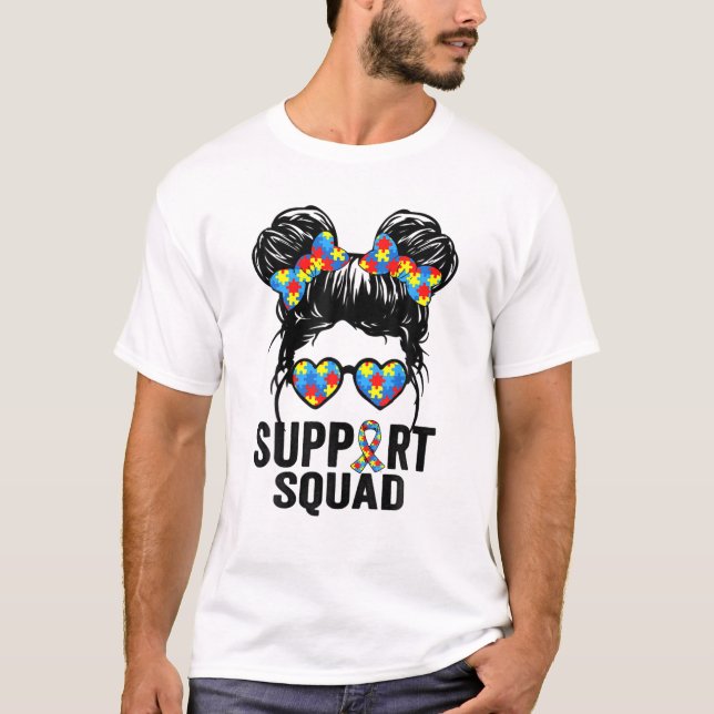 Squad Messy Hair Bun Puzzle T-Shirt (Front)