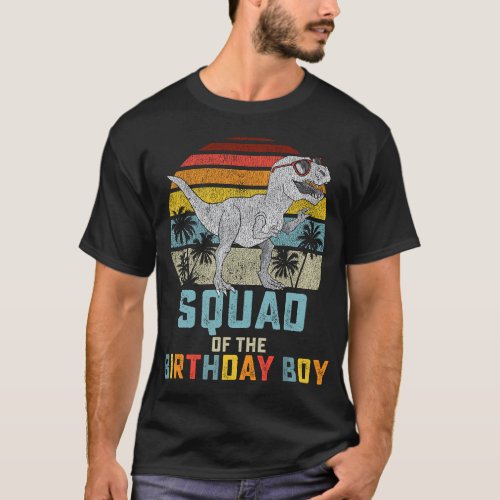 Squad of the Birthday Boy Dinosaur Friend Matching T_Shirt