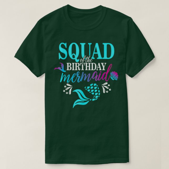 Squad Of The Birthday Mermaid Matching Family 2 T-Shirt (Design Front)