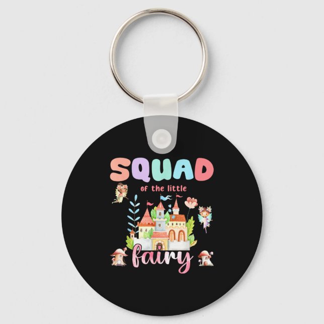Squad Of The Little Fairy 1st Birthday Girl Fairyt Keychain (Front)