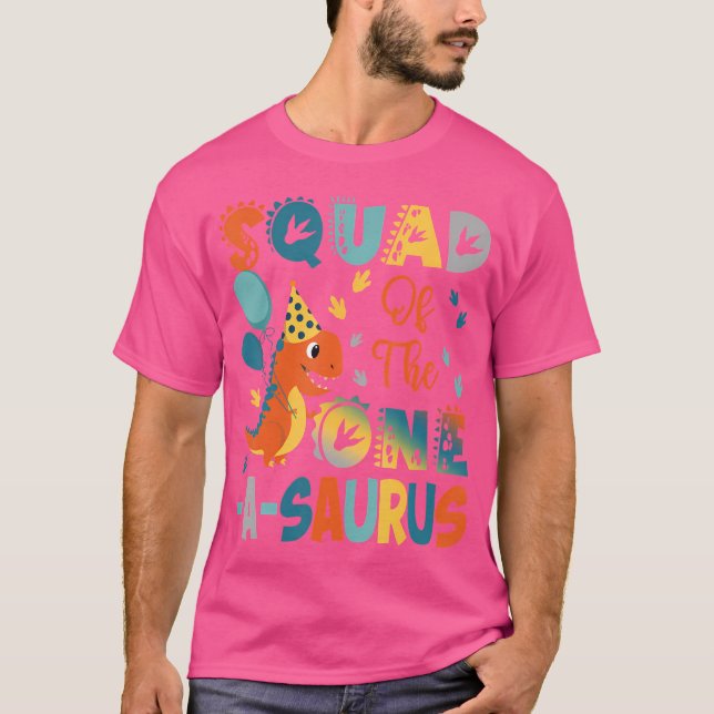 Squad Of The One-A-Saurus 2Nd Birthday Dinosaur Pa T-Shirt (Front)