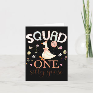 Squad of The One Silly Goose 1st Birthday Girl Card