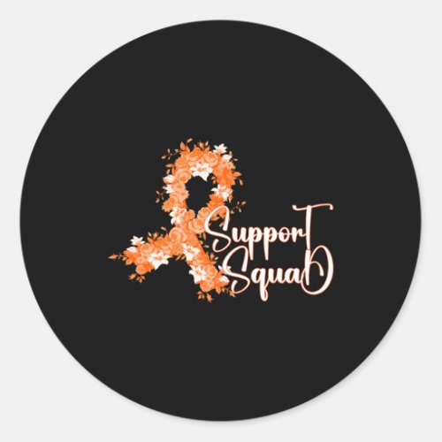 Squad Orange Ribbon Leukemia Blood Cancer Awarenes Classic Round Sticker