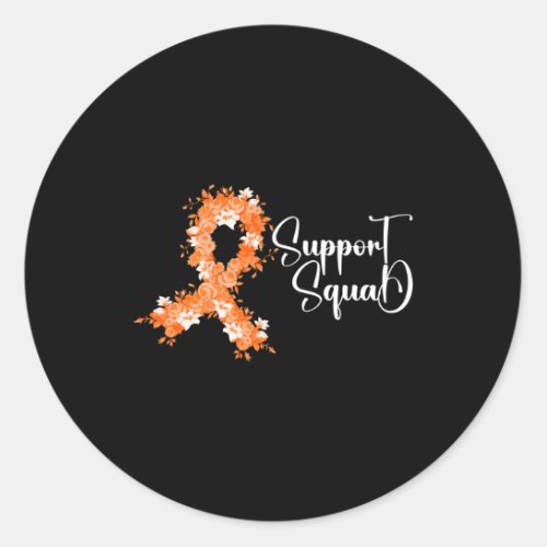 Squad Orange Ribbon Leukemia Blood Cancer Awarenes Classic Round Sticker