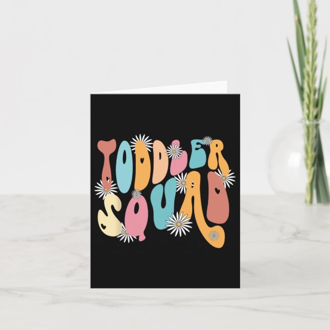 Squad Pre K Kindergarten Teacher Back To School  Card (Front)