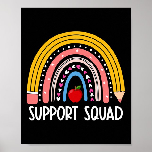 Squad Rainbow Back To School Support Teacher Team  Poster (Front)