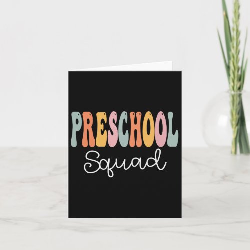 Squad Retro Groovy Women Happy First Day Of School Card