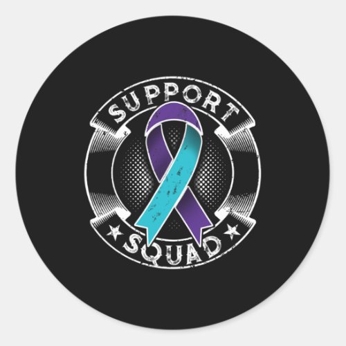 Squad Ribbon Suicide Prevention Awareness  Classic Round Sticker