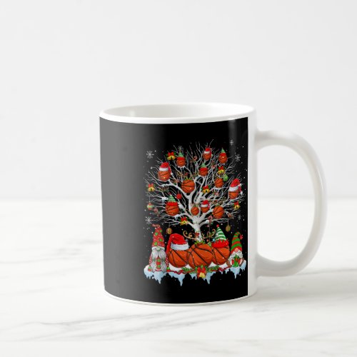 Squad Santa Reindeer Basketball Balls On Xmas Tree Coffee Mug