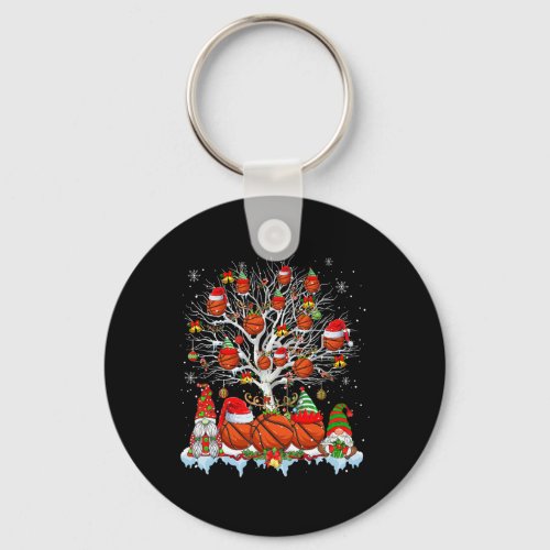 Squad Santa Reindeer Basketball Balls On Xmas Tree Keychain