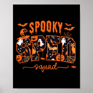 Squad Team Special Education Teacher Halloween Poster