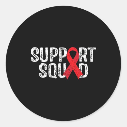 Squad Tee Blood Cancer Awareness  Classic Round Sticker