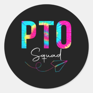 Squad Tie Dye Back To School Women Men Appreciatio Classic Round Sticker