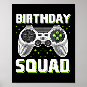 Squad Video Game Controller For Gamer Boys Girls Poster