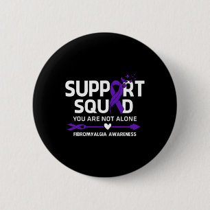 Squad Warrior Fibromyalgia Awareness Feather Button