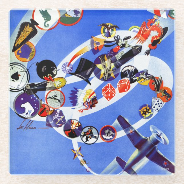 Squadron Insignia Glass Coaster (Front)