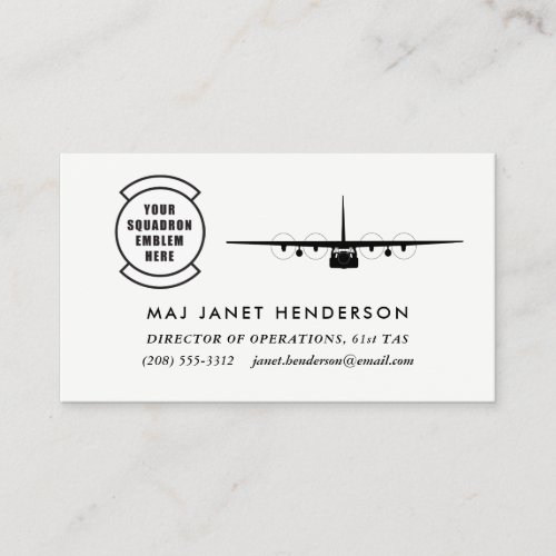 Squadron Patch C_130 Hercules Professional Pilot Business Card