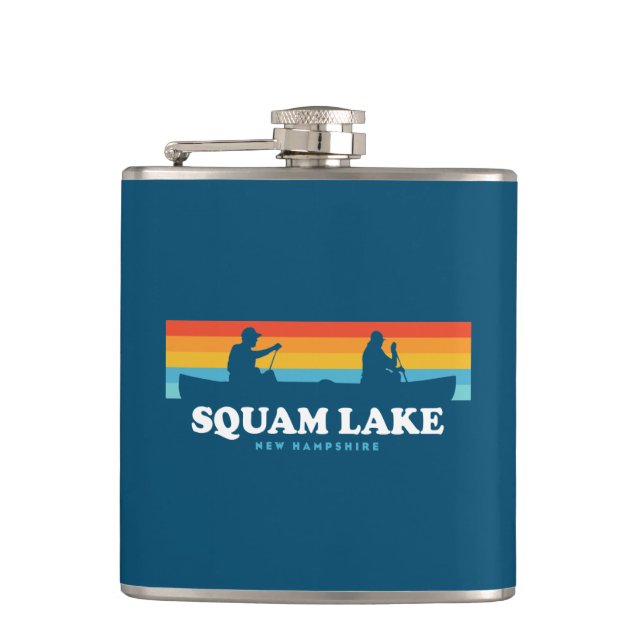 Squam Lake New Hampshire Canoe Flask (Front)