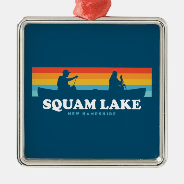 Squam Lake New Hampshire Canoe Metal Ornament (Front)