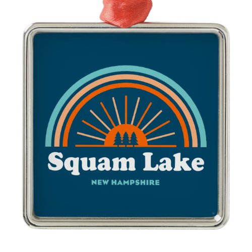 Squam Lake New Hampshire Rainbow Metal Ornament