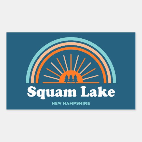 Squam Lake New Hampshire Rainbow Rectangular Sticker