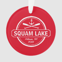 Squam Lake NH personalized town, name and anchor Ornament