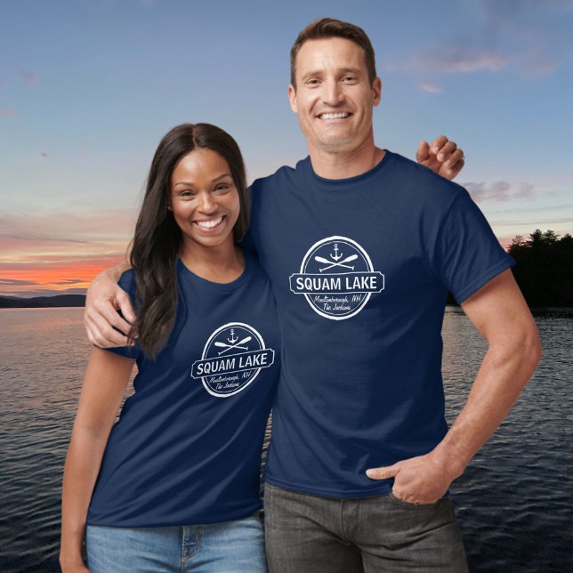 Squam Lake NH personalized town, name and anchor T-Shirt (Creator Uploaded)