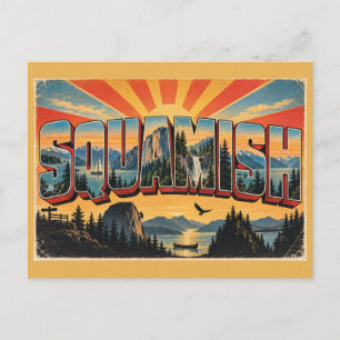 Squamish BC Granite Monolith Fjord Art Postcard