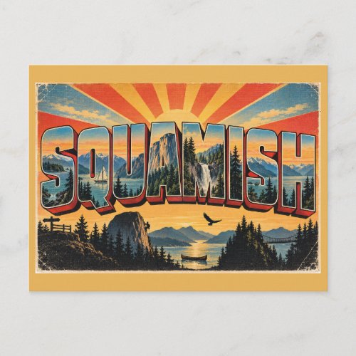 Squamish BC Granite Monolith Fjord Art Postcard