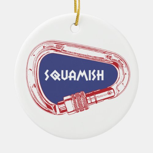 Squamish Climbing Carabiner Ceramic Ornament