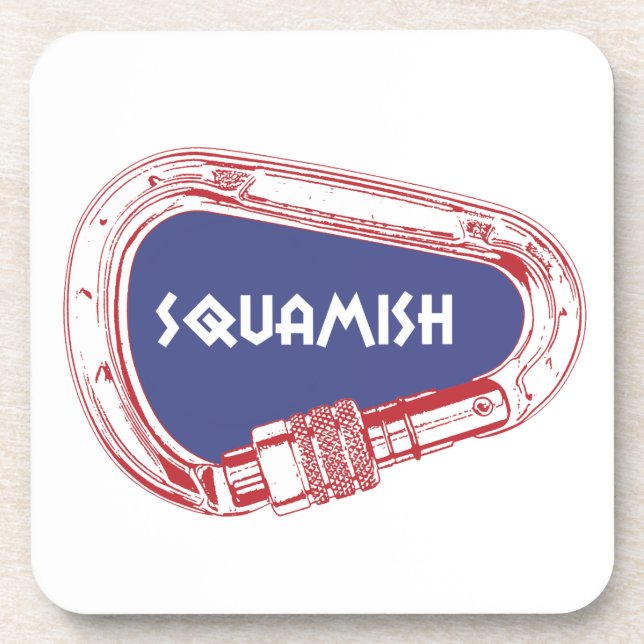 Squamish Climbing Carabiner Drink Coaster (Front)