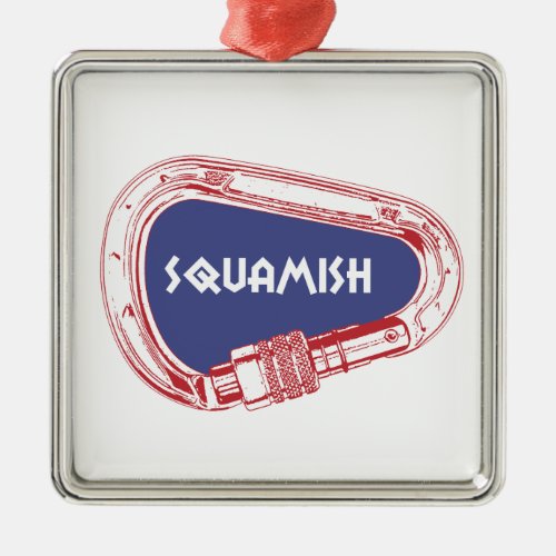 Squamish Climbing Carabiner Metal Ornament