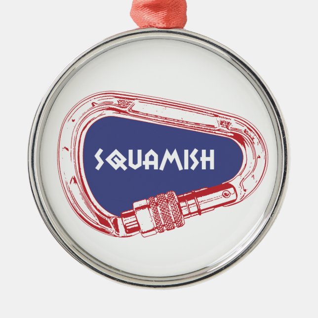 Squamish Climbing Carabiner Metal Ornament (Front)