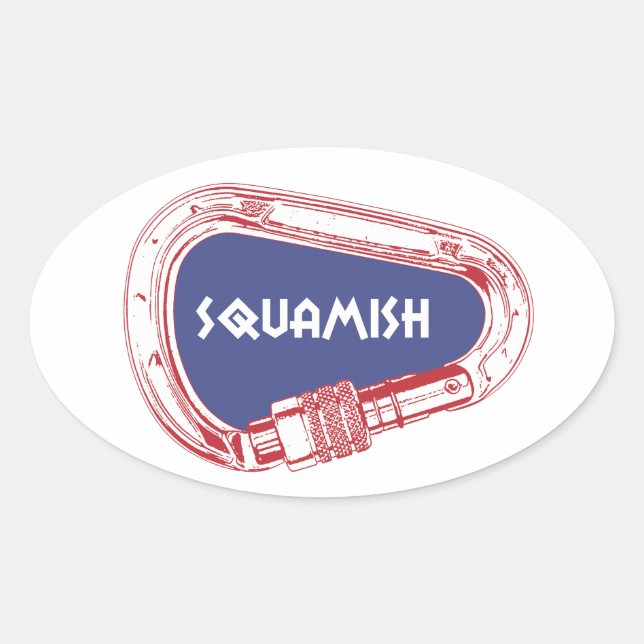 Squamish Climbing Carabiner Oval Sticker (Front)