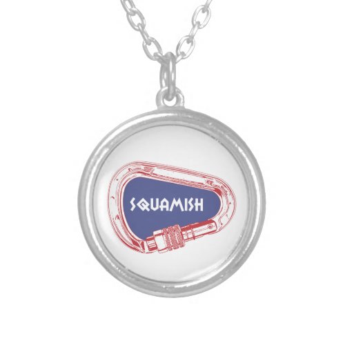 Squamish Climbing Carabiner Silver Plated Necklace