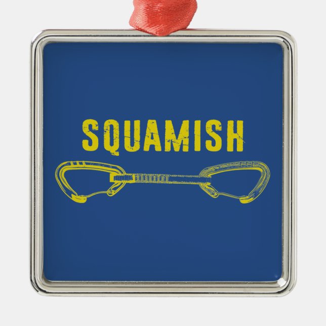 Squamish Climbing Quickdraw Metal Ornament (Front)