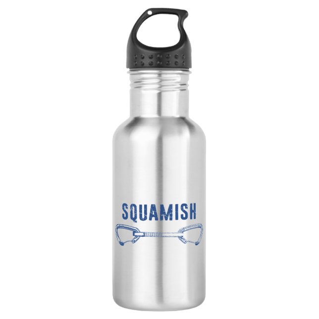 Squamish Climbing Quickdraw Stainless Steel Water Bottle (Front)