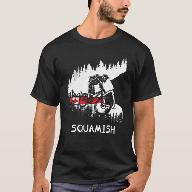 Squamish Mtb Downhill Trail Biker British Columbia T-Shirt (Front)