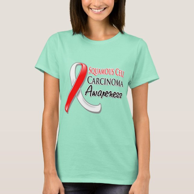 Squamous Cell Carcinoma Awareness Ribbon T-Shirt (Front)