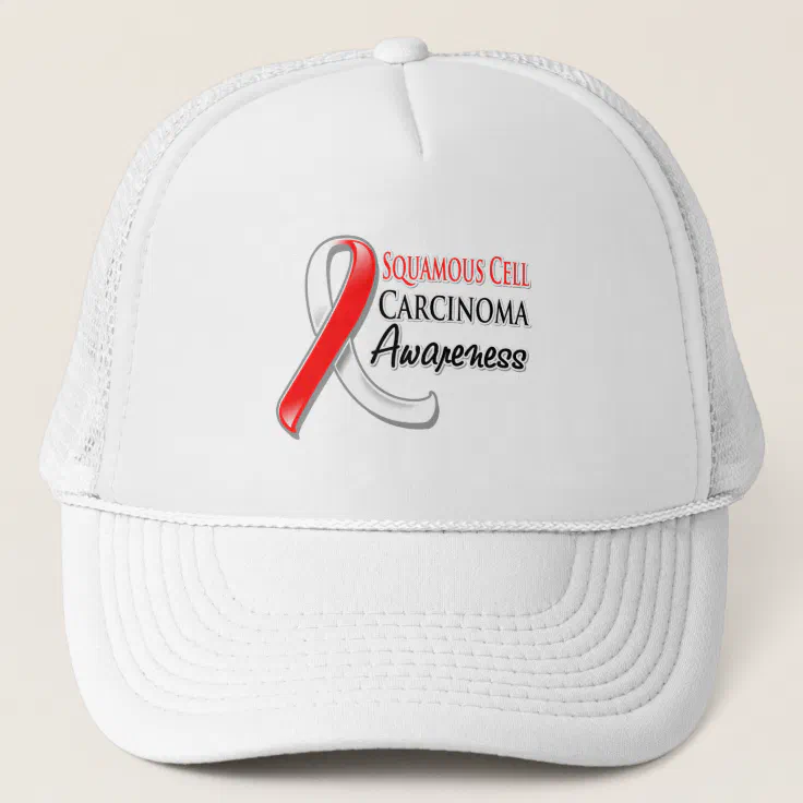 Squamous Cell Carcinoma Awareness Ribbon Trucker Hat Zazzle